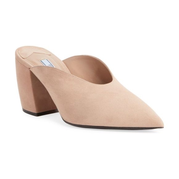 Prada Shoes - ❌SOLD❌ Prada suede mule heels size6